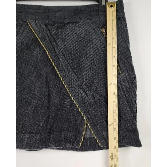 Urban Outfitters Skirt Womens Large Black Corduroy Zipper Pockets Mini - Picture 5 of 10